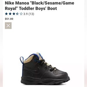 Toddler 7C black Nike boots good condition